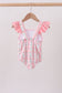 Blush floral print ruffle bow swimsuit