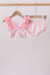 Blush floral print ruffle 2pc swimsuit