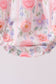 Purple rose bow smocked ruffle bubble