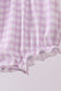 Purple floral embroidery gingham ruffle bubble
