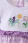 Purple floral embroidery gingham bloomer set