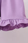 Purple floral embroidery gingham ruffle shorts set