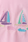 Pink sailboat embroidery bloomer set