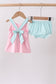 Pink sailboat embroidery bloomer set
