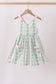 Green floral stripe pocket dress