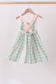 Green floral stripe pocket dress