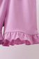 Pink floral bow smocked ruffle shorts set