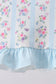 Blue floral ruffle 2pc swimsuit