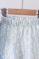 Blue character applique ruffle shorts set