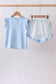 Blue character applique ruffle shorts set