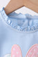 Blue character applique ruffle dress