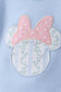 Blue character applique ruffle dress