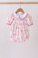 Pink birthday cake smocked bubble