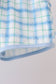 Blue birthday cake smocked plaid shorts set