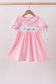 Pink carousel smocked ruffle dress