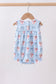 Blue strawberry bow embroidery bubble