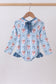 Blue strawberry bow ruffle rashguard