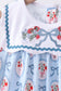 Blue strawberry bow ruffle shorts set