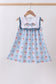 Blue strawberry bow ruffle dress