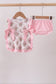 Pink carousel print ruffle bloomer set