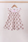 Pink carousel embroidery ruffle dress