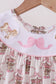 Pink carousel embroidery ruffle dress