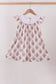 Pink carousel embroidery ruffle dress