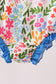 Summer floral print ruffle rashguard