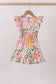 Summer floral print ruffle jumpsuit