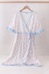 Blue bow ribbon print dress
