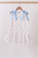 Blue bow ribbon print dress