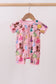Pink character bamboo romper