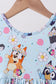 Blue character floral bamboo dress