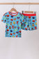 Blue character bamboo pajama set