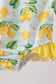 Lemon print ruffle rashguard