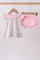 Pink puppy floral ruffle bloomer set