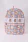 Pink puppy embroidery backpack