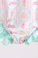 Green castle cream ruffle rashguard
