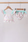 Green castle cream ruffle 2pc swimsuit