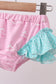 Pink sailboat print ruffle rashguard set