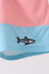 Colorblock fish embroidery swim trunks
