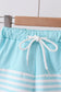 Blue stripe sailboat embroidery swim trunks