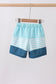 Blue stripe sailboat embroidery swim trunks