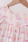Pink bow castle ruffle shorts set