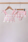 Pink bow castle ruffle 2pc swimsuit