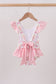 Pink bow castle ruffle one-piece swimsuit