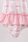 Pink bow castle ruffle one-piece swimsuit