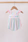 Rainbow stripe butterfly smocked ruffle bubble