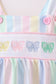 Rainbow stripe butterfly smocked ruffle bubble