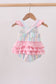 Rainbow stripe butterfly smocked ruffle bubble